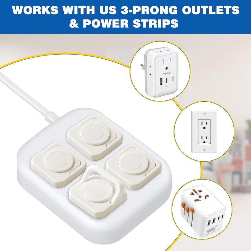 CharmFields Store Outlet Covers Baby Proofing, 48 Pack Child Proof Plug Socket Covers Electric Plug Protectors Safety Caps with Hidden Pull Handle, for US 3-Prong, Snail - Image 4